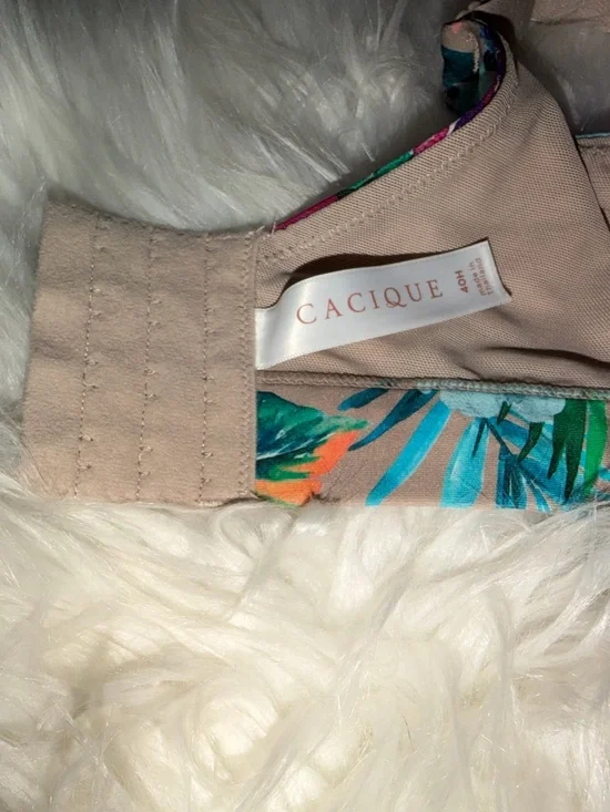 Cacique Intimates Comfort Bliss Lightly Lined Balconette Bra Tropical Blooms 40H - Picture 4 of 4